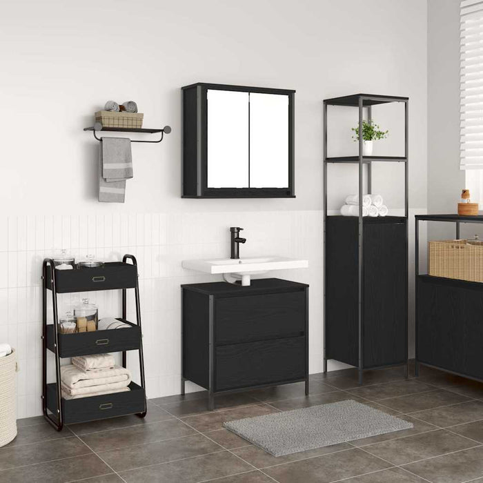 Set de mobilier de baie din 2 piese din lemn de stejar negru - WALTI WALTI
