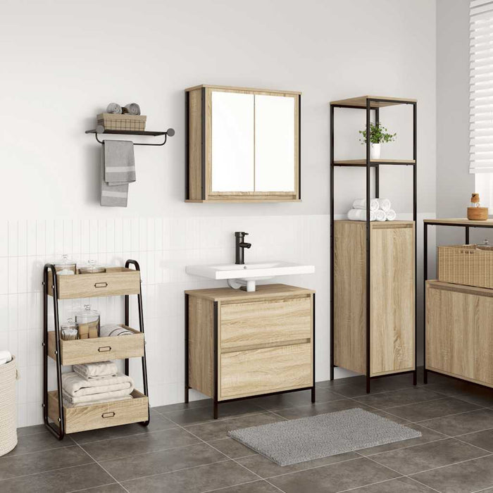 Set mobilier de baie, 2 piese, stejar sonoma, lemn prelucrat - WALTI WALTI