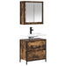 Set mobilier de baie, 2 piese, stejar fumuriu, lemn prelucrat - WALTI WALTI