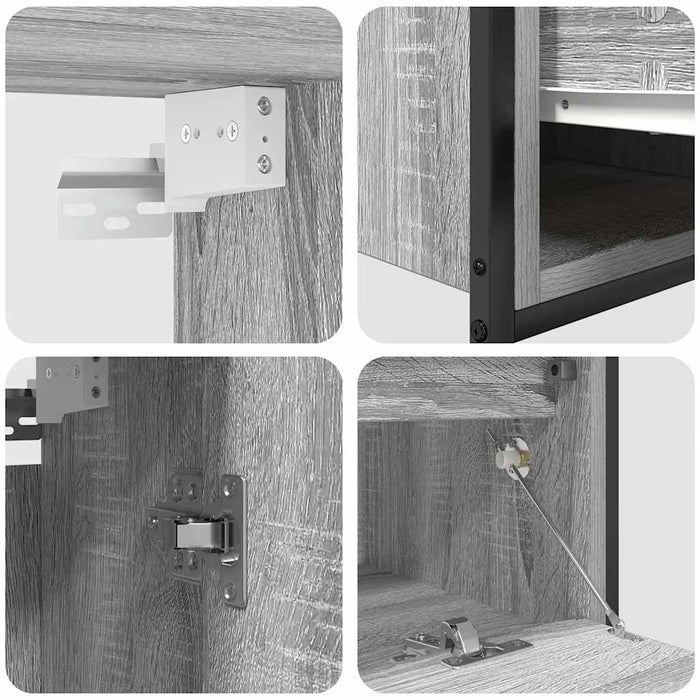Set mobilier de baie, 2 piese, gri sonoma, lemn prelucrat WALTI