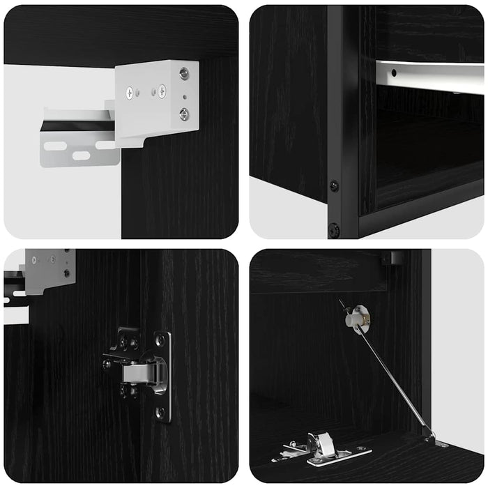 Set de mobilier pentru baie 5 pcs Negru 76.5 x 35 x 95 cm - WALTI WALTI