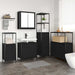 Set de mobilier pentru baie 5 pcs Negru 76.5 x 35 x 95 cm - WALTI WALTI