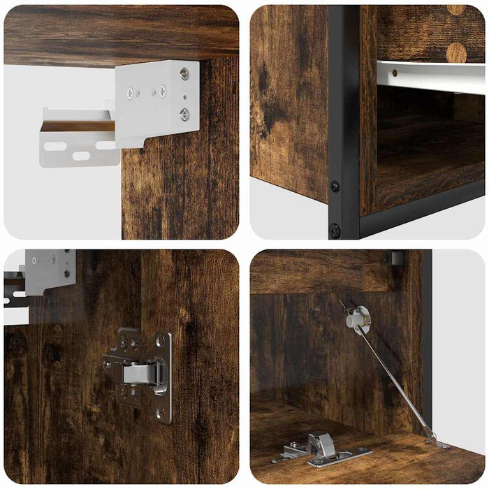 Set de mobilier pentru baie cu ușă 5 pcs Maro 76.5 x 35 x 95 cm - WALTI WALTI