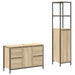 Set de mobilier pentru baie cu ușă 2 pcs Stejar Sonoma și Negru - WALTI WALTI