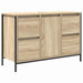 Set de mobilier pentru baie cu ușă 2 pcs Stejar Sonoma și Negru - WALTI WALTI