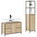 Set de mobilier pentru baie cu ușă 2 pcs Stejar Sonoma și Negru - WALTI WALTI