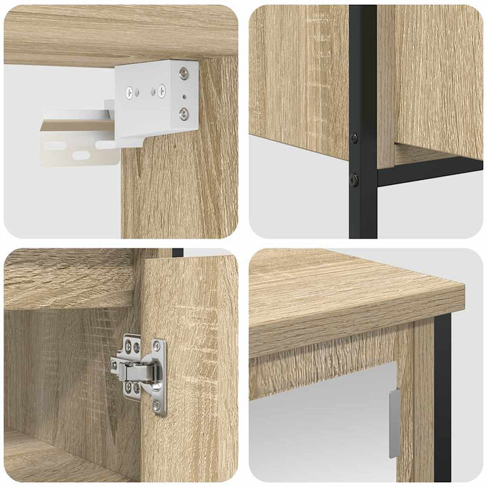 Set mobilier de baie, 2 piese, stejar sonoma, lemn prelucrat WALTI
