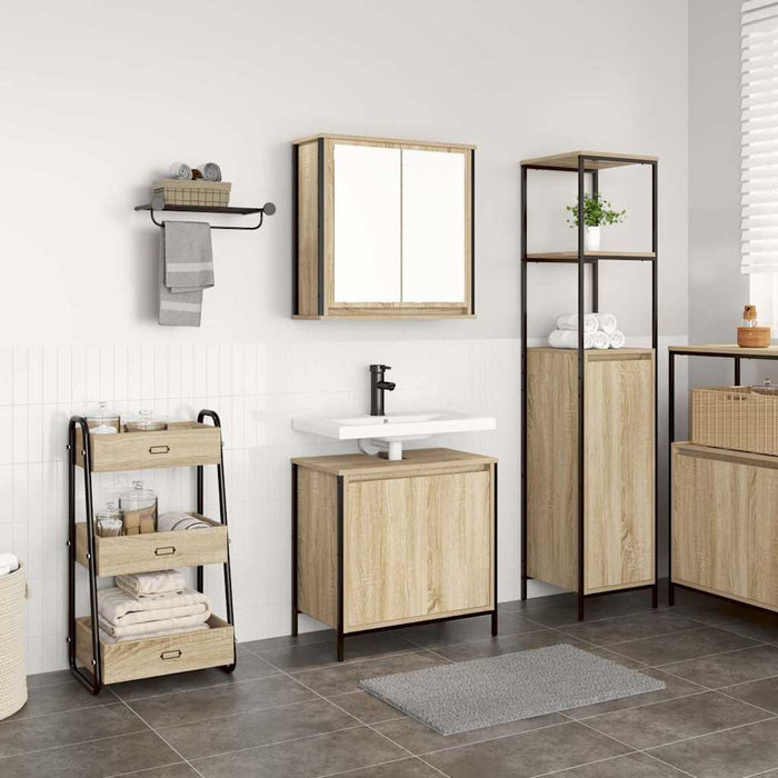 Set mobilier de baie, 2 piese, stejar sonoma, lemn prelucrat WALTI