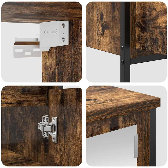 Set mobilier de baie, 2 piese, stejar fumuriu, lemn prelucrat - WALTI WALTI