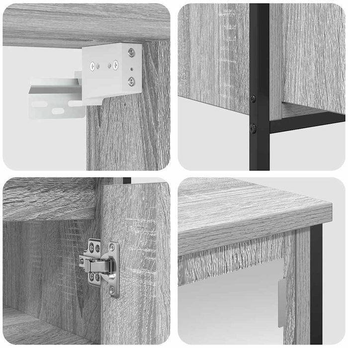 Set mobilier de baie, 2 piese, gri sonoma, lemn prelucrat - WALTI WALTI
