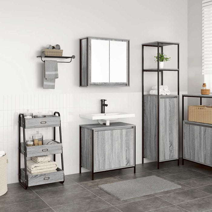 Set mobilier de baie, 2 piese, gri sonoma, lemn prelucrat - WALTI WALTI