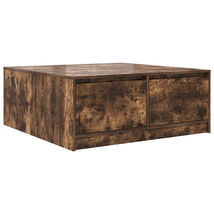 Masuta de cafea cu sertare Stejar afumat 100x100x40 cm - WALTI WALTI