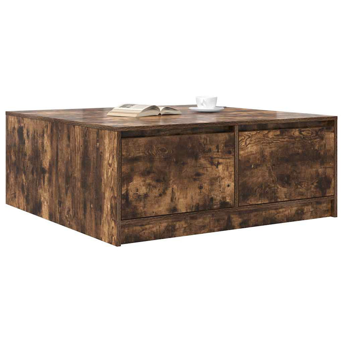 Masuta de cafea cu sertare Stejar afumat 100x100x40 cm - WALTI WALTI