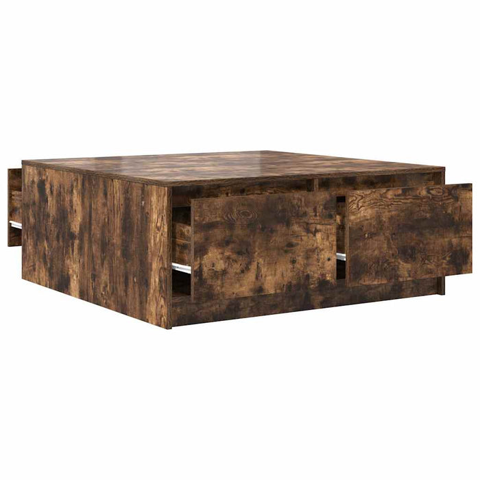 Masuta de cafea cu sertare Stejar afumat 100x100x40 cm - WALTI WALTI