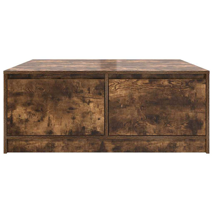 Masuta de cafea cu sertare Stejar afumat 100x100x40 cm - WALTI WALTI