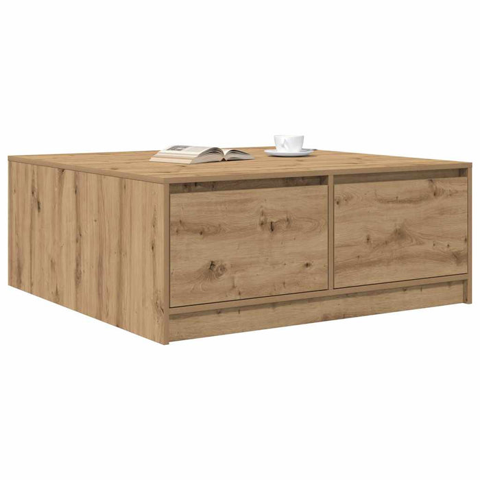 Masuta de cafea cu sertare Artisan Stejar 100x100x40 cm WALTI