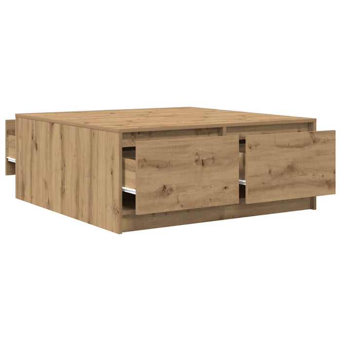 Masuta de cafea cu sertare Artisan Stejar 100x100x40 cm WALTI
