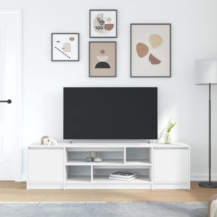 Dulap TV alb 188,5x41x50 cm lemn prelucrat - WALTI WALTI
