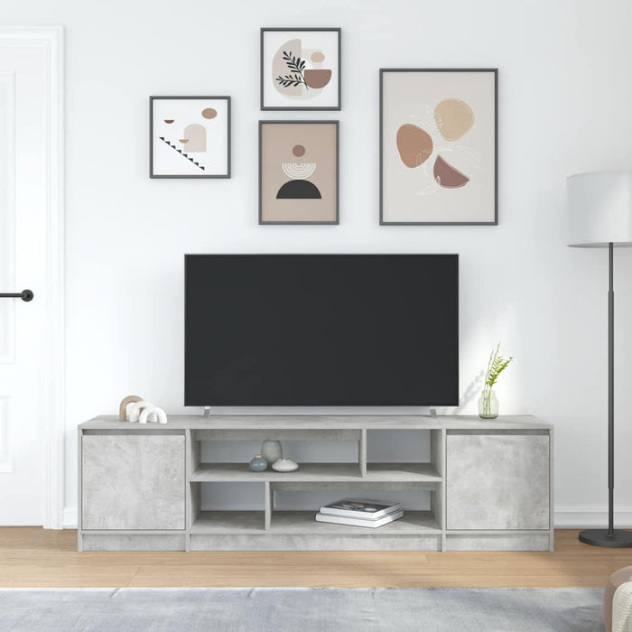 Comodă TV, gri beton, 188,5x41x50 cm, lemn prelucrat - WALTI WALTI