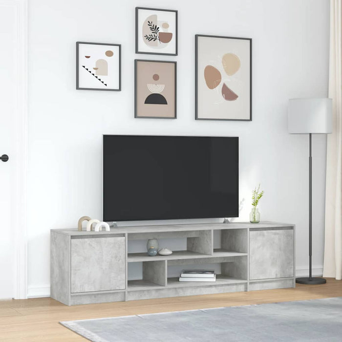 Comodă TV, gri beton, 188,5x41x50 cm, lemn prelucrat - WALTI WALTI