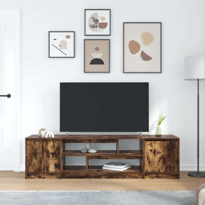 Comodă TV, stejar fumuriu 188,5x41x50 cm lemn compozit - WALTI WALTI