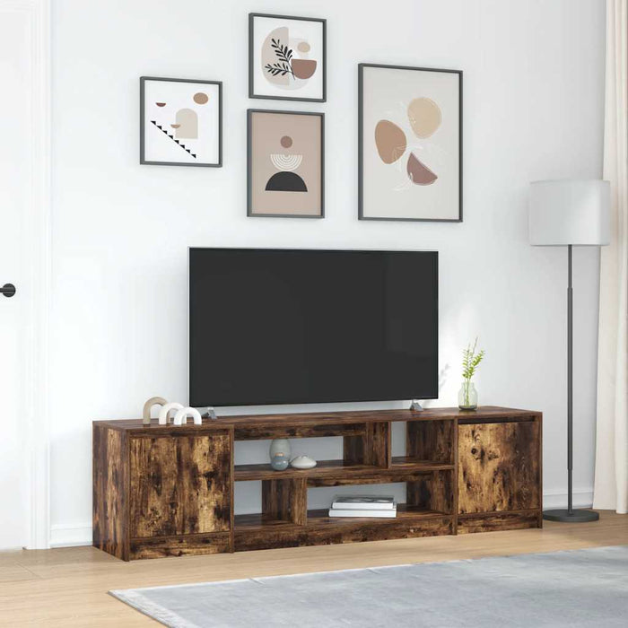 Comodă TV, stejar fumuriu 188,5x41x50 cm lemn compozit - WALTI WALTI