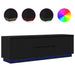 Dulap TV cu lumini LED Stejar negru 160,5x41x50 cm - WALTI WALTI