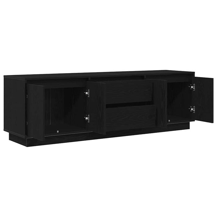 Dulap TV cu lumini LED Stejar negru 160,5x41x50 cm - WALTI WALTI