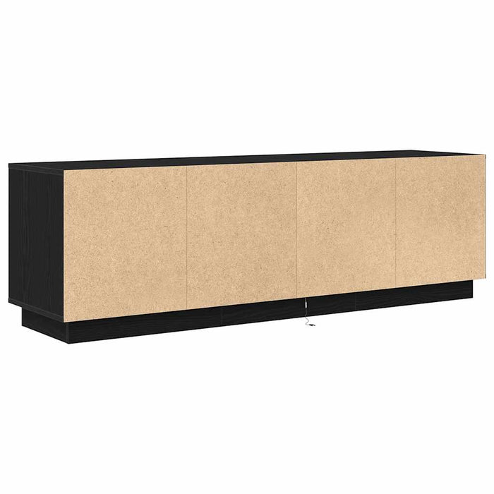 Dulap TV cu lumini LED Stejar negru 160,5x41x50 cm - WALTI WALTI