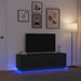 Dulap TV cu lumini LED Stejar negru 160,5x41x50 cm - WALTI WALTI