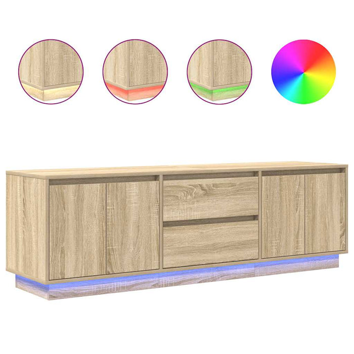 Dulap TV cu lumini LED Stejar Sonoma 160,5x41x50 cm - WALTI WALTI