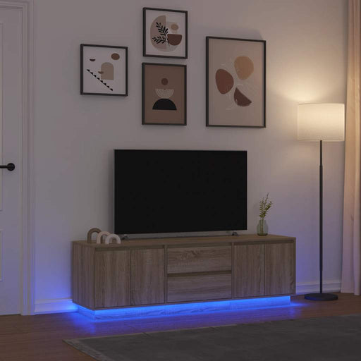 Dulap TV cu lumini LED Stejar Sonoma 160,5x41x50 cm - WALTI WALTI