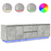 Dulap TV cu lumini LED Gri beton 160,5x41x50 cm - WALTI WALTI
