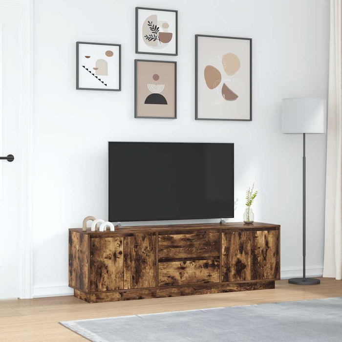 Dulap TV cu lumini LED Stejar afumat 160,5x41x50 cm - WALTI WALTI