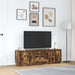 Dulap TV cu lumini LED Stejar afumat 160,5x41x50 cm - WALTI WALTI