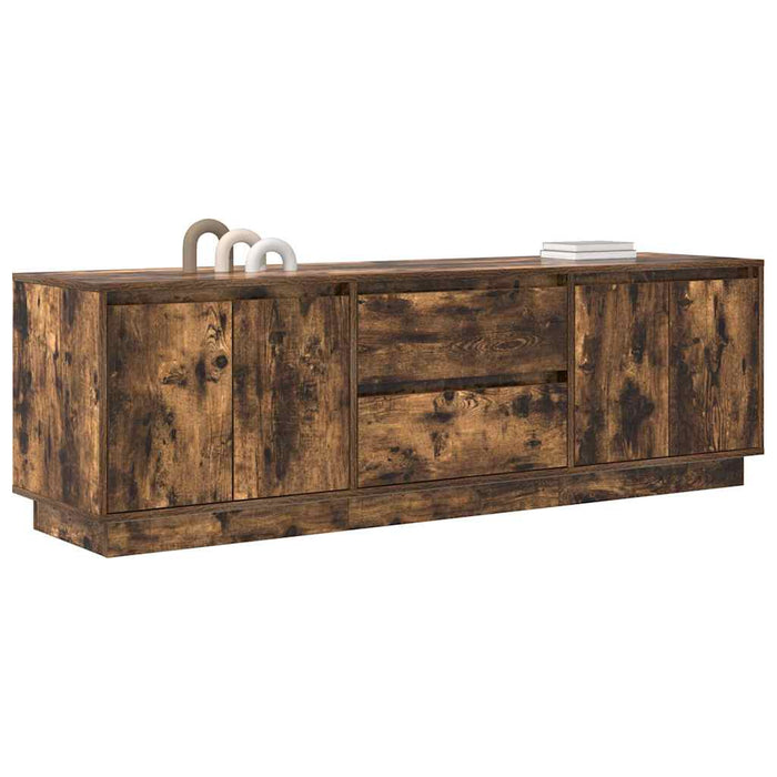 Dulap TV cu lumini LED Stejar afumat 160,5x41x50 cm - WALTI WALTI