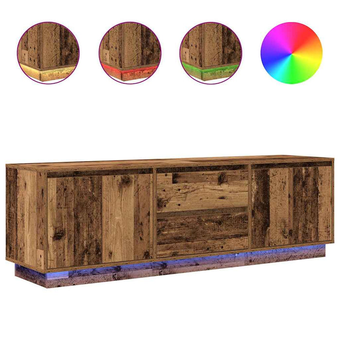Dulap TV cu lumini LED Lemn vechi 160,5x41x50 cm - WALTI WALTI
