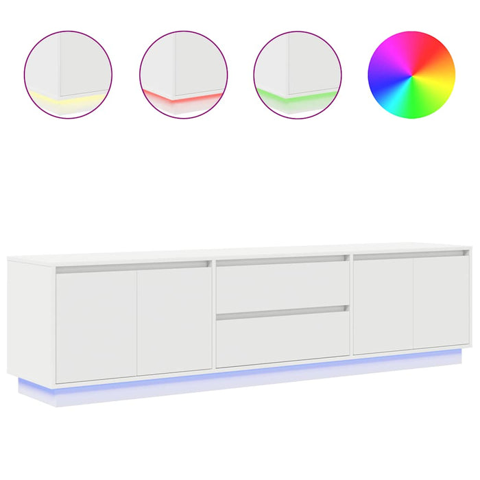 Dulap TV cu lumini LED alb 193,5x41x50 cm - WALTI WALTI