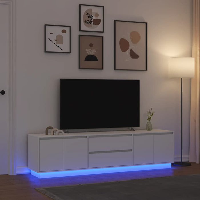Dulap TV cu lumini LED alb 193,5x41x50 cm - WALTI WALTI