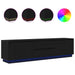 Dulap TV cu lumini LED Stejar negru 193,5x41x50 cm - WALTI WALTI