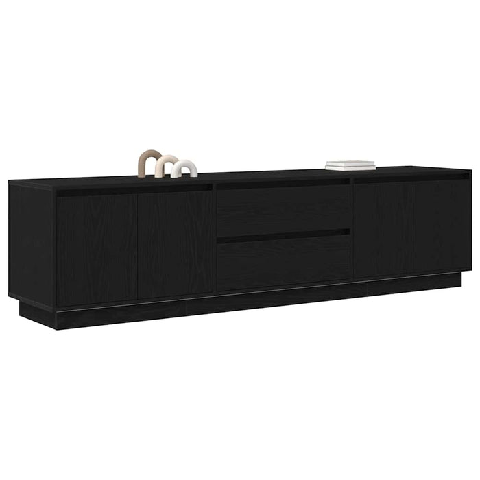 Dulap TV cu lumini LED Stejar negru 193,5x41x50 cm - WALTI WALTI