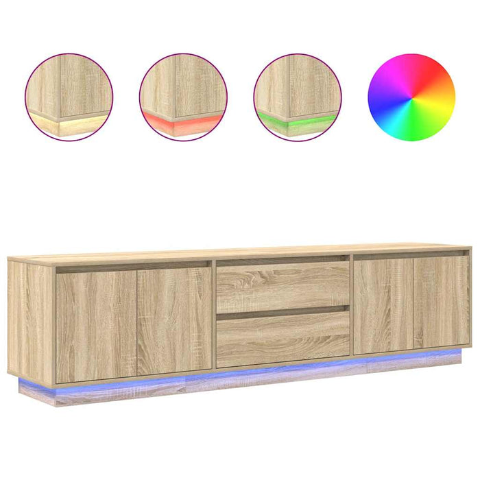 Dulap TV cu lumini LED Stejar Sonoma 193,5x41x50 cm WALTI