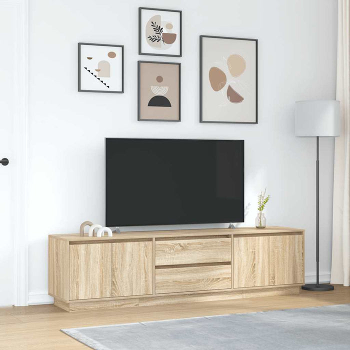 Dulap TV cu lumini LED Stejar Sonoma 193,5x41x50 cm WALTI