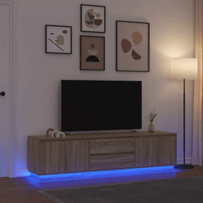 Dulap TV cu lumini LED Stejar Sonoma 193,5x41x50 cm WALTI