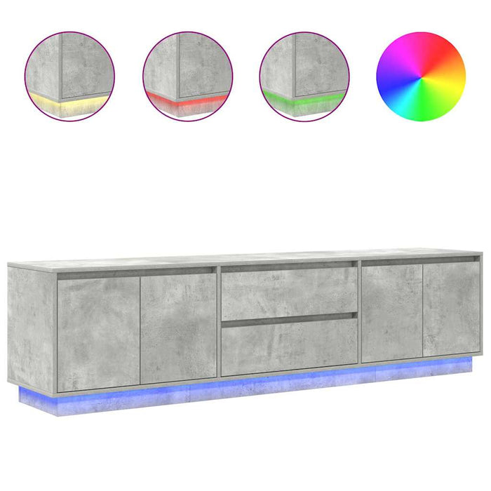 Dulap TV cu lumini LED Gri beton 193,5x41x50 cm - WALTI WALTI