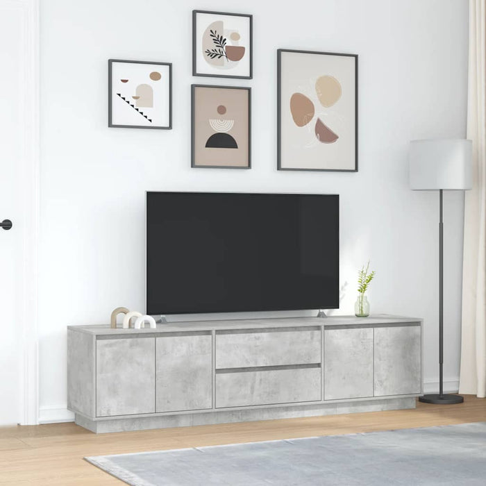 Dulap TV cu lumini LED Gri beton 193,5x41x50 cm - WALTI WALTI
