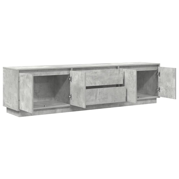 Dulap TV cu lumini LED Gri beton 193,5x41x50 cm - WALTI WALTI