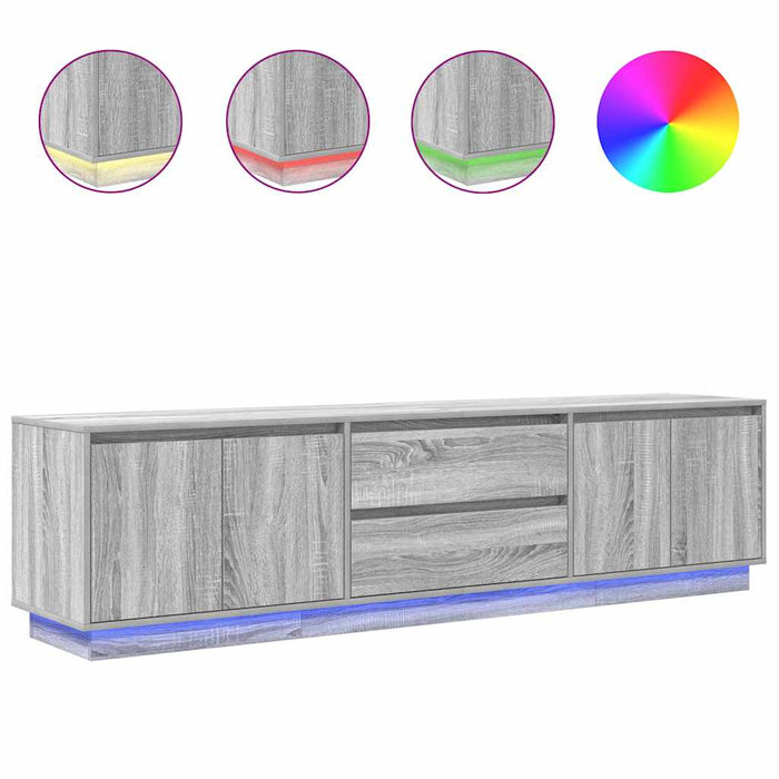 Dulap TV cu lumini LED Gri Sonoma 193,5x41x50 cm WALTI