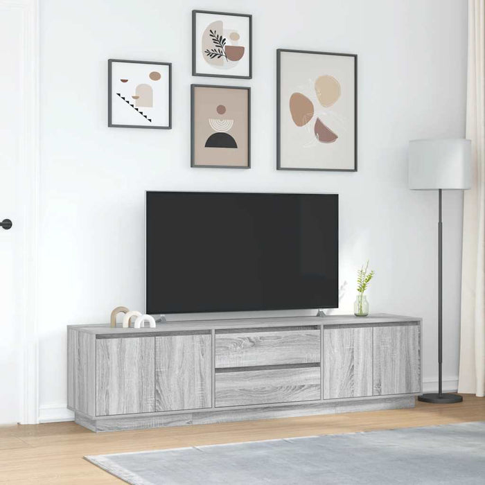 Dulap TV cu lumini LED Gri Sonoma 193,5x41x50 cm WALTI
