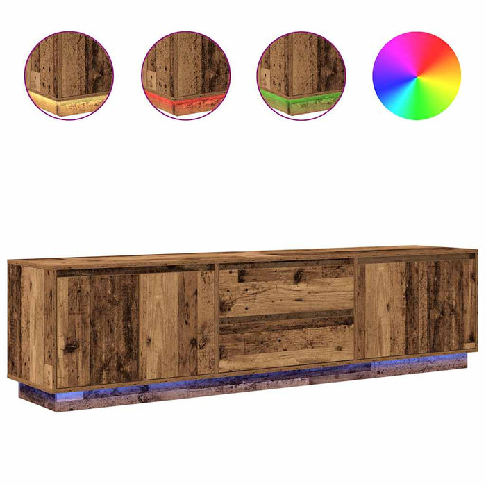 Dulap TV cu lumini LED Lemn vechi 193,5x41x50 cm - WALTI WALTI